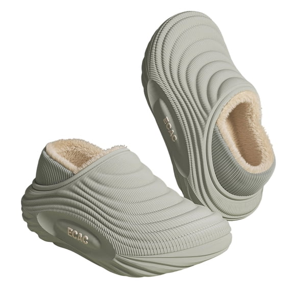 CHUMUD Women's Waterproof Closed-Back Slippers - Faux Fur Accent & Plush Fleece Lining, Fashion Winter House Shoes