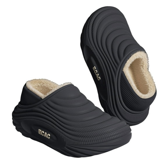 CHUMUD Women's Waterproof Closed-Back Slippers - Faux Fur Accent & Plush Fleece Lining, Fashion Winter House Shoes