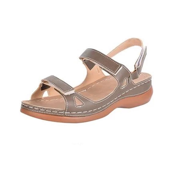 CHUMUD Women's Wedge Sandals Cutout Open Toe Adjustable Hook & Loop Ankle Strap Comfort Walking Shoes