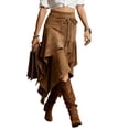 thumbnail image 1 of CHUMUD Women's Western Cowgirl Skirt Renaissance Asymmetrical Long Skirt Bow Tie Vintage Flowy Boho Ruffle Skirts Vacation, 1 of 8