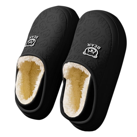 CHUMUD Women's Winter Slippers - Waterproof EVA Slides with Cozy Wool Lining & Ankle Cuff, Non-Slip Indoor Outdoor House Shoes