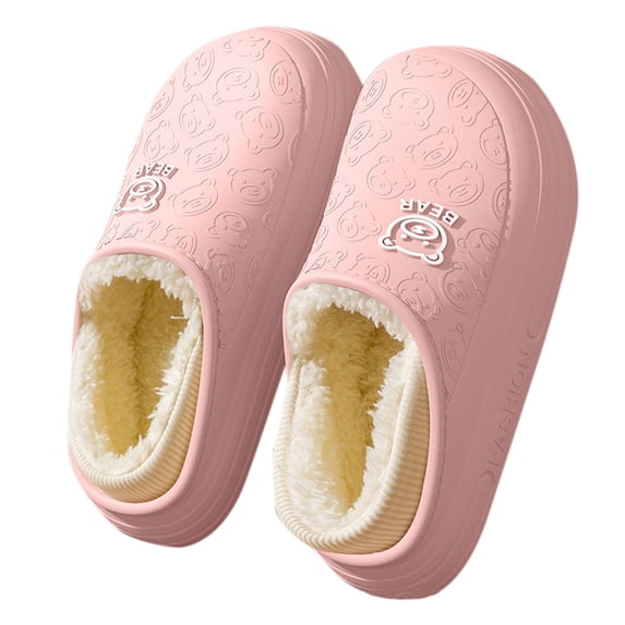 CHUMUD Women's Winter Slippers - Waterproof EVA Slides with Cozy Wool Lining & Ankle Cuff, Non-Slip Indoor Outdoor House Shoes
