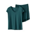 thumbnail image 1 of CHUMUD Womens 2 Piece Pajama Sets Sleeveless V Neck Tops and Shorts Soft Sleepwear Casual Nightwear Pjs Lounge Set, 1 of 5