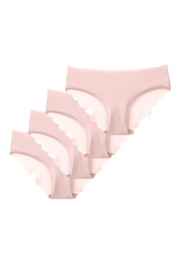 Womens 4 Pack Underwear Briefs Different Low Waisted Panties Ice Silk Yoga Pants Comfort Flex Fit