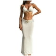 thumbnail image 1 of CHUMUD Womens Bikini Sets Three Piece Starfish Swimsuits Halter Triangle Tie Bathing Suit Long Cover Up Skirts with Bottom Summer Beach Vacation, 1 of 8