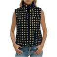 thumbnail image 1 of CHUMUD Womens Checkered Sherpa Vest Fleece Fuzzy Zip Up Sleeveless Jacket Casual Stand Collar 2025 Winter Warm Outwear, 1 of 9