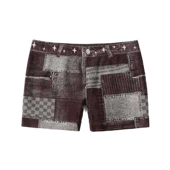 CHUMUD Womens Faux Denim Shorts Stretchy Butt Lifting Jean Shorts Booty Jegging Shorts Low Waist Skinny Mini Shorts Streetwear