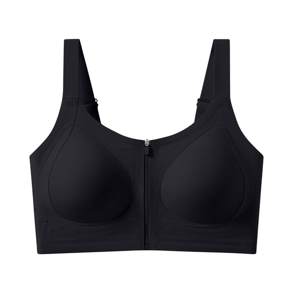 CHUMUD Womens Full Coverage Front Closure Zip Bra Wireless Support Adjustable Straps Bra Comfort Everyday Wear
