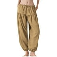 thumbnail image 1 of CHUMUD Womens Harem Pants Wide Leg Barrel Casual Loose Joggers Drawstring Elastic Waist Pants with Pockets Summer Fits, 1 of 7