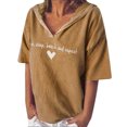 thumbnail image 1 of CHUMUD Womens Hooded Summer Tops Short Sleeve V Neck Heart Hoodies Top Loose Fit Trendy Casual Going Out Clothes (Avail for Plus Size), 1 of 5