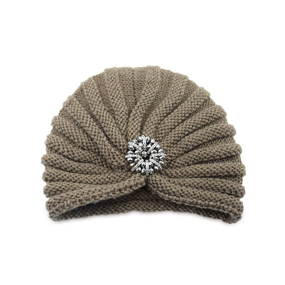 CHUMUD Womens Knitted Hat Round Bead Accessory Woolen Hats Fall Winter Warm Cap