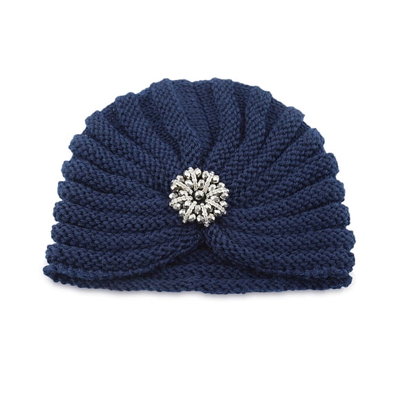 CHUMUD Womens Knitted Hat Round Bead Accessory Woolen Hats Fall Winter Warm Cap