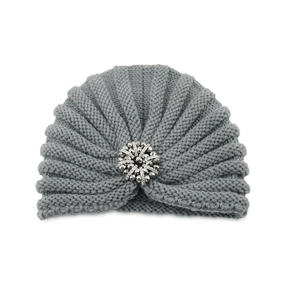 CHUMUD Womens Knitted Hat Round Bead Accessory Woolen Hats Fall Winter Warm Cap