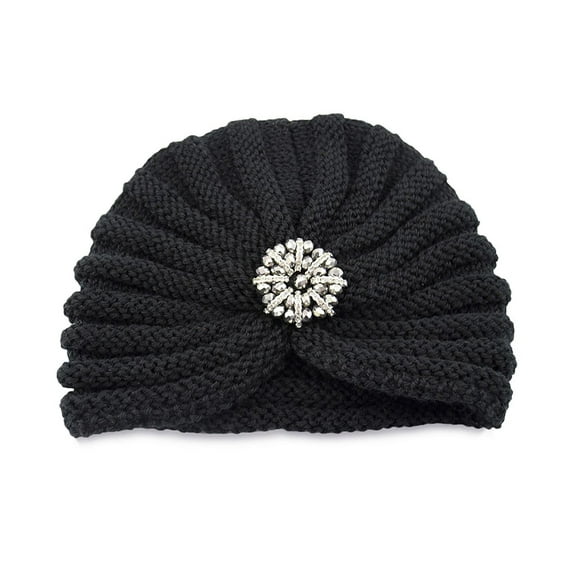 CHUMUD Womens Knitted Hat Round Bead Accessory Woolen Hats Fall Winter Warm Cap
