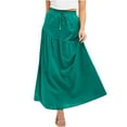 thumbnail image 1 of CHUMUD Womens Linen Skirts Elastic High Waist Boho Maxi Skirt Swing Tiered A-Line with Drawstring Fashion Beach Vacation Summer Wear, 1 of 8