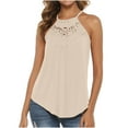 thumbnail image 1 of CHUMUD Womens Loose Fit Tank Tops Sleeveless Lace Cutout Off the Shoulder Tops Summer Curved Hem Flowy, 1 of 7