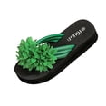 thumbnail image 1 of CHUMUD Womens Outdoor Fuzzy Flower Decor Toe Post Platform Flip-Flop Sandals, Casual Open Toe Slip-On Slippers, Lightweight Summer Beach Sandals, 1 of 9