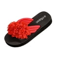 thumbnail image 1 of CHUMUD Womens Outdoor Fuzzy Flower Decor Toe Post Platform Flip-Flop Sandals, Casual Open Toe Slip-On Slippers, Lightweight Summer Beach Sandals, 1 of 9