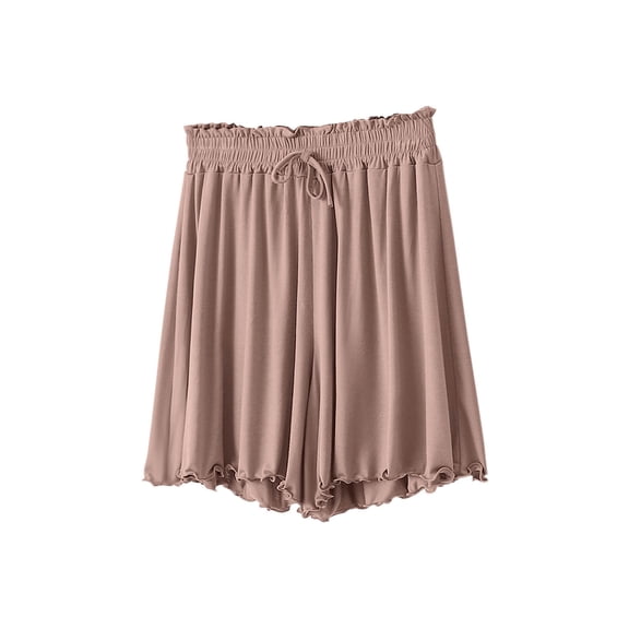 CHUMUD Womens Pajama Shorts Wide Leg Ruffle Sleepwear with Drawstring Casual Ultra-Soft Comfy Nightwear Pjs Bottoms Loungewear