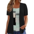 thumbnail image 1 of CHUMUD Womens Plus Size Tops Short Sleeve Crew Neck Top Casual Color Block Blouse Loose Fit Spring Summer Fashion, 1 of 5