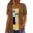 thumbnail image 1 of CHUMUD Womens Plus Size Tops Short Sleeve Crew Neck Top Casual Color Block Blouse Loose Fit Spring Summer Fashion, 1 of 5