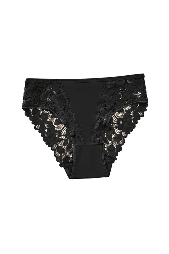 Womens Plus Size Underwear Briefs High Waisted Lace Panties Seamless Soft Comfort Breathable Flex Fit