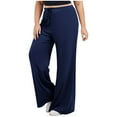 thumbnail image 1 of CHUMUD Womens Plus Size Yoga Pants XL-5XL Drawstring Wide Leg Sweatpants Solid Running Workout Legging, 1 of 6