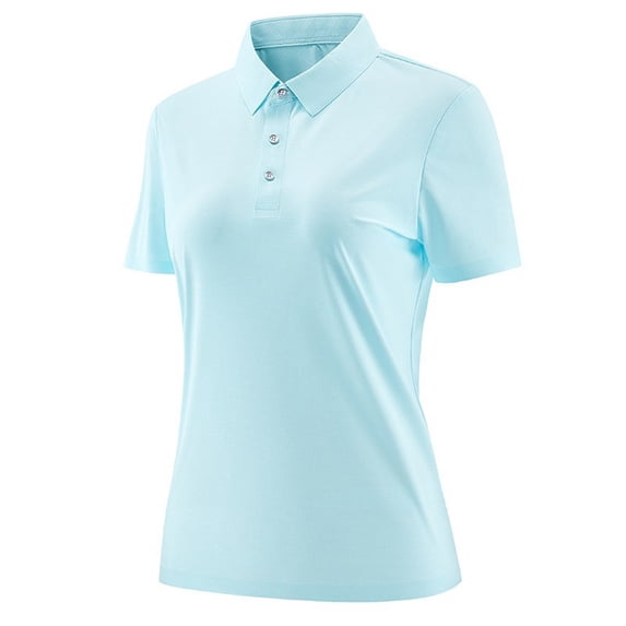 CHUMUD Womens Polo Shirts Short Sleeve Button Lapel Collared Summer Tops Business Casual Basic Tees