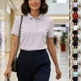 thumbnail image 1 of CHUMUD Womens Polo Shirts Short Sleeve Button Lapel Collared Summer Tops Business Casual Basic Tees, 1 of 8