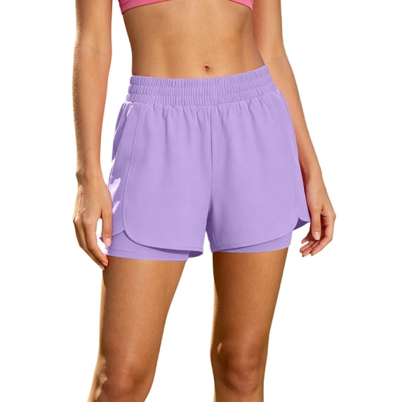 CHUMUD Womens Quick Dry Athletic Shorts, Lightweight Breathable Running Shorts with Liner and Pockets