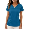 thumbnail image 1 of CHUMUD Womens Scrub Tops Short Sleeve V Neck Blouse with Pockets Care Worker Uniform Casual Loose Fit Tee Spring Summer, 1 of 9