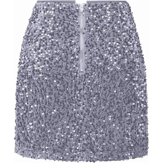 CHUMUD Womens Sequin Stretchy Bodycon Mini Skirts Sexy Sparkly Skirt Glitter Shiny Skirt Night Out Party