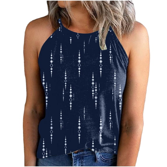 CHUMUD Womens Trendy Tank Tops Sleeveless V Neck Floral Halter Casual Basic Top Summer Going Out