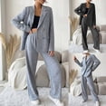 thumbnail image 1 of CHUMUD Womens Two Piece Outfits Long Sleeve Button Blazer and Pants Sets Business Casual Fall Suits Work Office Solid Set Summer Casual Going Out, 1 of 9