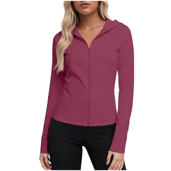CHUMUD Womens UPF 50+ Hoodie Sun Protection Golf Athletic Jackets Quick Dry Lightweight Full Zip Long Sleeve Sun Shirts (Avail in Plus Size)