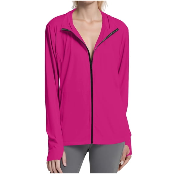 CHUMUD Womens UPF 50+ Jacket Sun Protection Golf Athletic Jackets Quick Dry Lightweight Full Zip Long Sleeve Sun Shirts