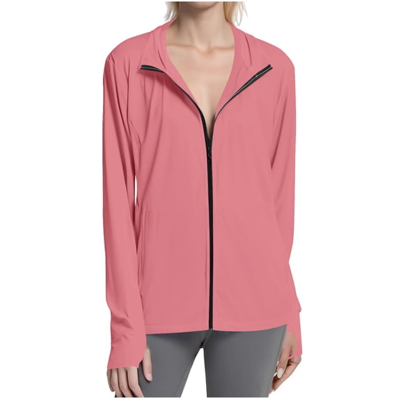 CHUMUD Womens UPF 50+ Jacket Sun Protection Golf Athletic Jackets Quick Dry Lightweight Full Zip Long Sleeve Sun Shirts