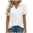 thumbnail image 1 of CHUMUD Womens V Neck Shirts Short Sleeve Sun Protection Quick Dry Golf Collared Shirt, 1 of 7