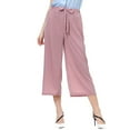 thumbnail image 1 of CHUMUD Womens Wide Leg Capris Pants Drawstring High Waisted Loose Stretchy Pants Summer Business Work Fits, 1 of 7