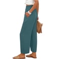 thumbnail image 1 of CHUMUD Womens Wide Leg Pull On Stretchy Work Pants High Waisted Business Casual Trousers with Pockets, 1 of 7