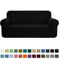 thumbnail image 1 of CHUN YI 1-Piece Checks Stretch Sofa Cover Slipcover Couch Cover, Sofa, Black, 1 of 6