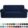 thumbnail image 1 of CHUN YI 1-Piece Checks Stretch Sofa Cover Slipcover Couch Cover, Sofa, Dark Blue, 1 of 6