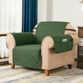 thumbnail image 1 of CHUN YI Reversible Elastic Microfiber Sofa Slipcover, Army Green, 1 of 6