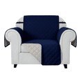 thumbnail image 1 of CHUN YI 1 Piece Sofa Couch Cover 6 Pockets with Elastic Straps Slipcover (XL-Chair, Navy), 1 of 7