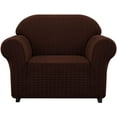 thumbnail image 1 of CHUN YI 1 Piece Stretch Houndstooth Sofa Slipcover Couch Cover (Chocolate, Armchair), 1 of 5
