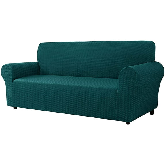 CHUN YI 1 Piece Stretch Houndstooth Sofa Slipcover Couch Cover (Teal, Loveseat)