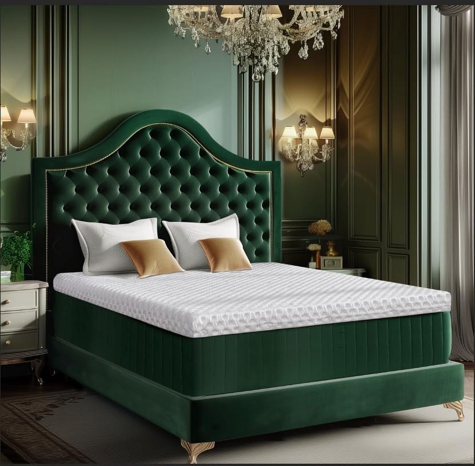 CHUN YI 4 Inch Cooling Memory Foam Mattress Topper Queen, Gel Infused