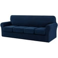 thumbnail image 1 of CHUN YI Sofa Cover with Separate Cushion Slipcover Stretch Checks (XL Sofa, Dark Blue), 1 of 7