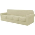 thumbnail image 1 of CHUN YI Sofa Cover with Separate Cushion Slipcover Stretch Checks (XL Sofa, Ivory White), 1 of 7