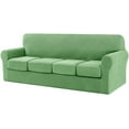 thumbnail image 1 of CHUN YI Sofa Cover with Separate Cushion Slipcover Stretch Checks (XL Sofa, Light Green), 1 of 7